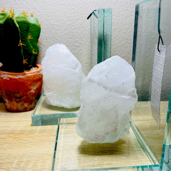 Milky Quartz & Glass Bookends Decor 7 Lbs Raches Zoe NWT New